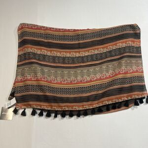 Eddie Bauer W Sitka Woven Oblong Scarf Autumnleaf NWT 26"x68" MSRP $45 Boho